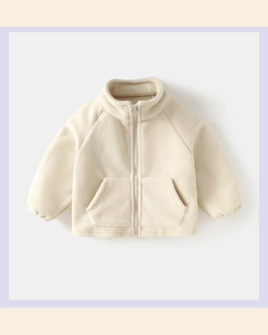 Veste enfant Dinosaure avec polaire crème 3